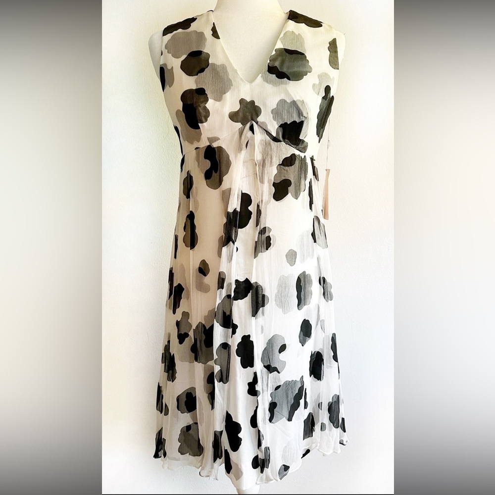 Vintage 1960s Quirky Cow Print Chiffon Party Dress